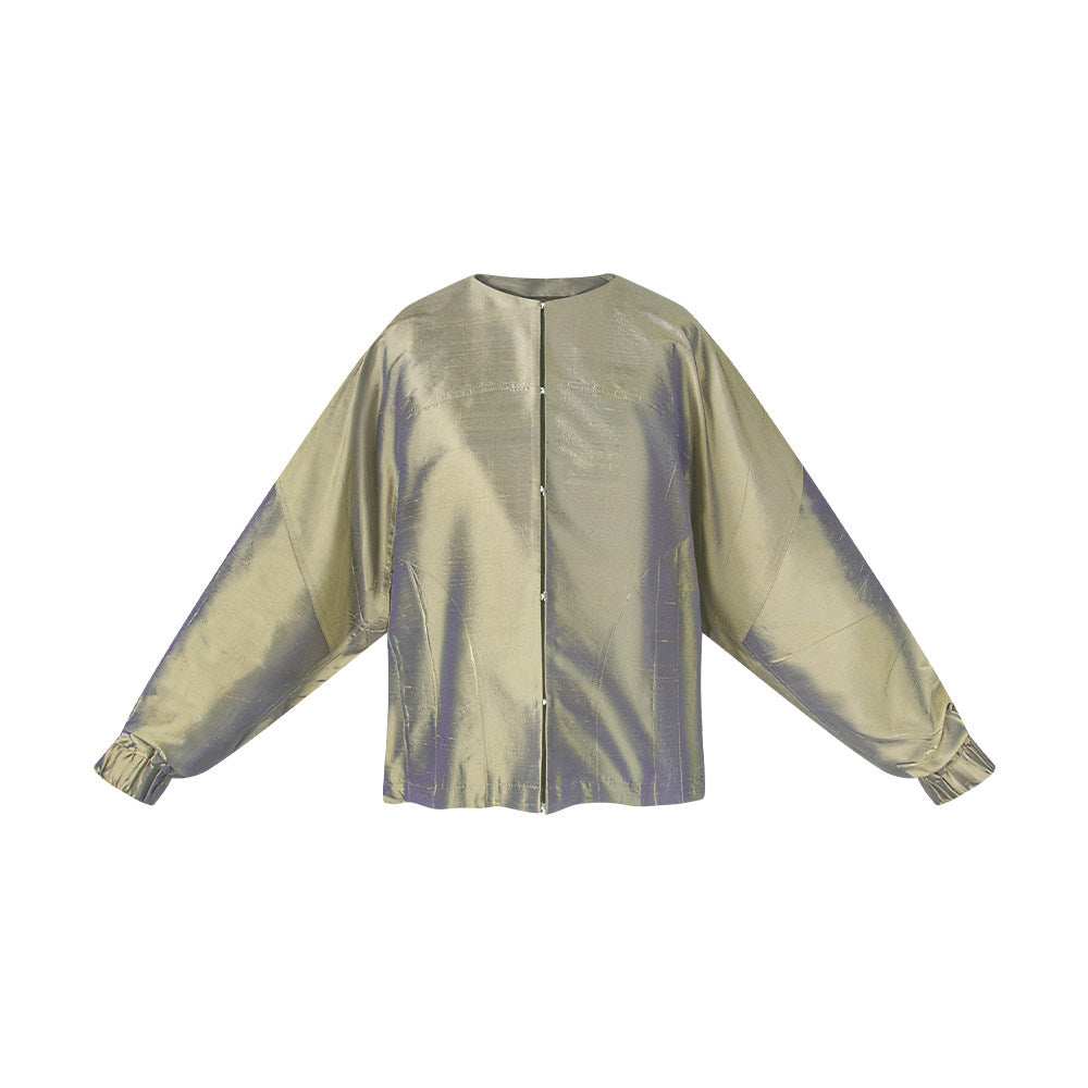TUYUE mulberry silk silhouette casual jacket cardigan- MARS.