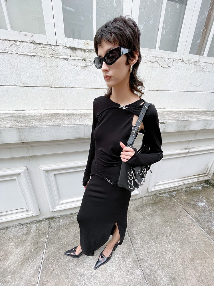 ANNAKIKI Deconstructed Four-pointed Star Split Dress Shoulder Jacket-WEEWKIE