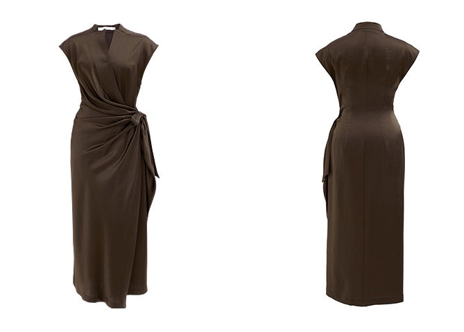 ZHUCHONGYUN diagonal placket pleated waist dress-LING.