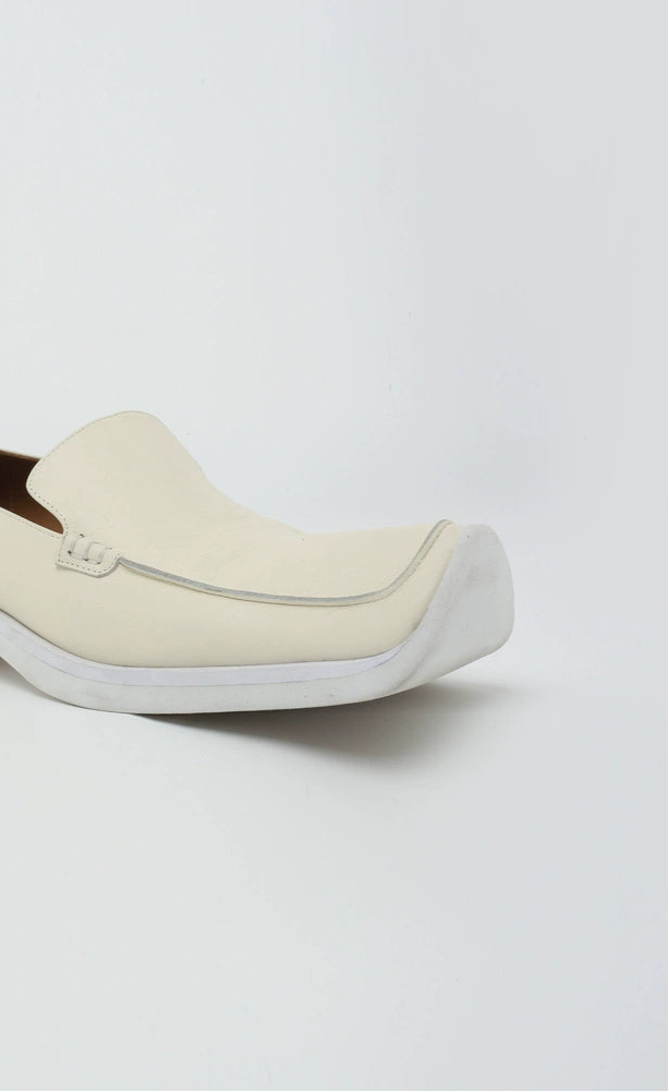 ZHUCHONGYUN square-toed low-heeled cowhide loafers-VAPOTI.