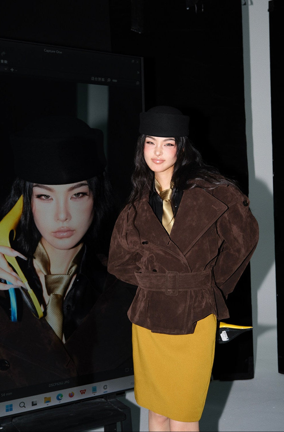 MEI SANGUAN Brown retro double-breasted short jacket - CADEN