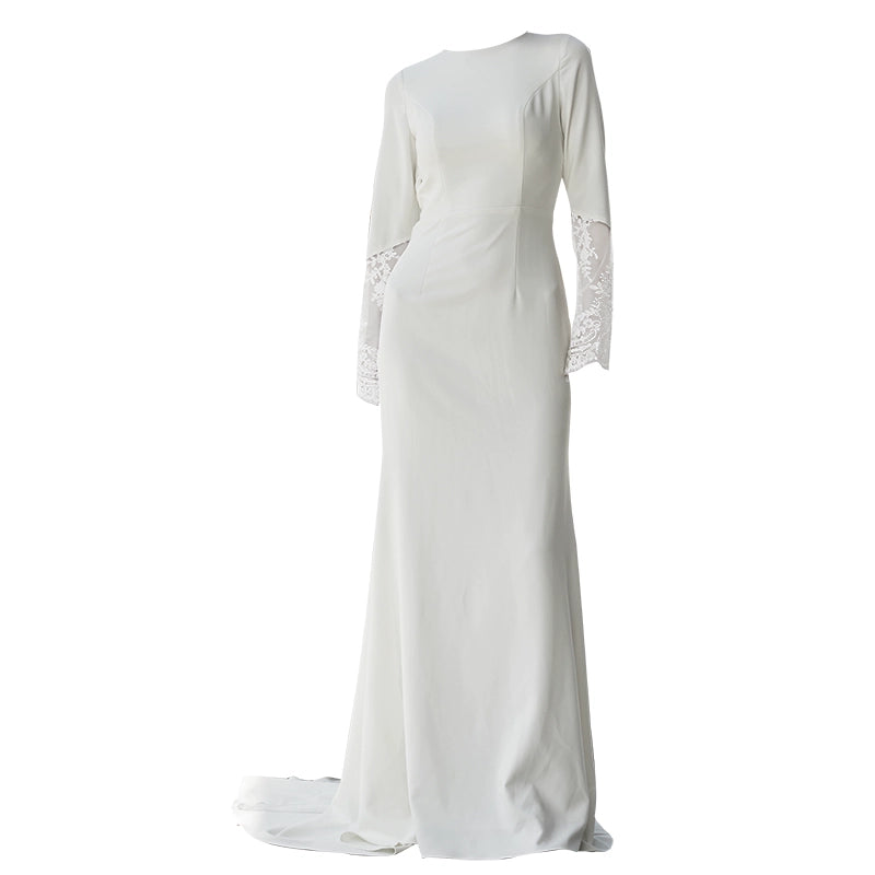 GOUDIN high end light luxury white dress-MARYLA.