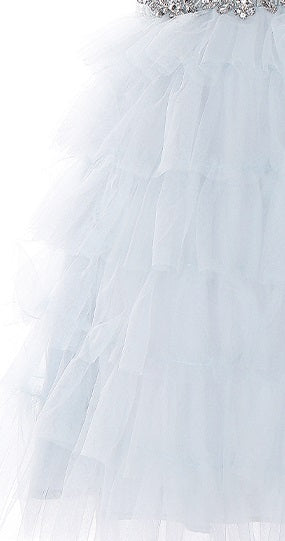 Wardrobes by Chen Luxury Couture Sleeveless halter layered party Dress- Nuni