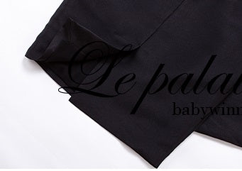 Le Palais Vintage Original Vintage Black Irregular Luxury High-waisted Pencil Skirt-GAL