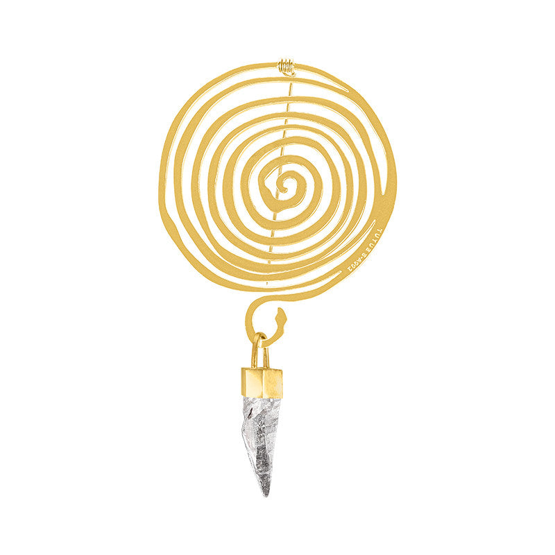 TUYUE Brass Gold Plated Energy Structure Natural Brooch Pendant- LUNA.