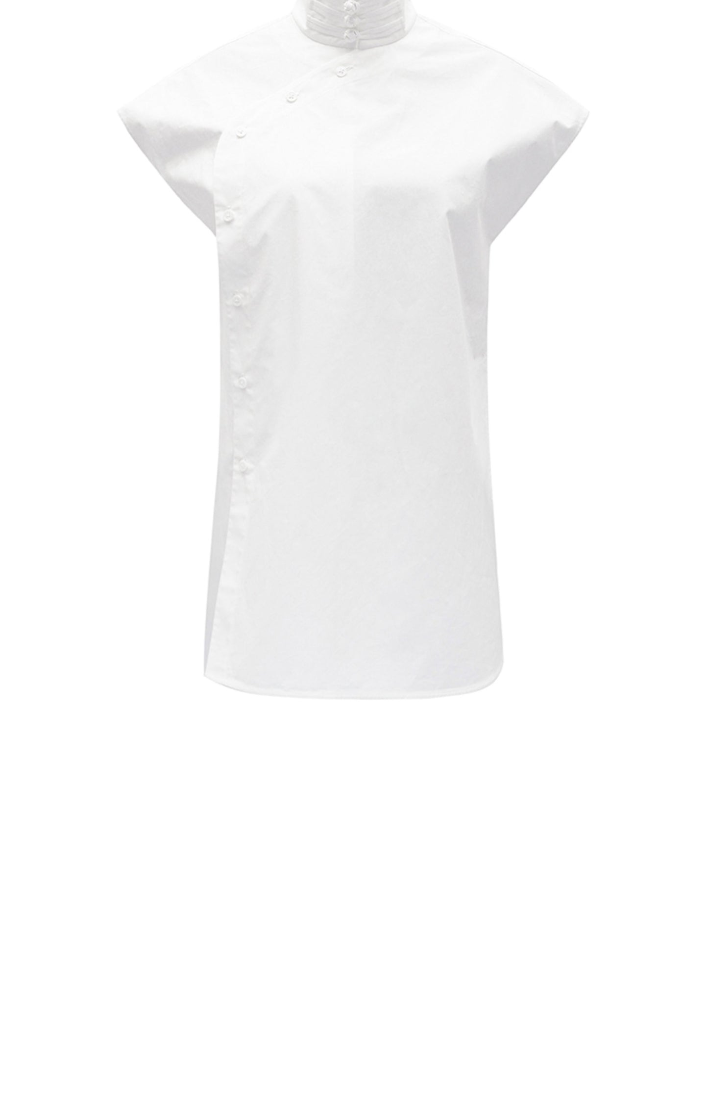 M essential Mackay designer Donchang jacquard low stand-up collar loose short-sleeved shirt - DIVA.