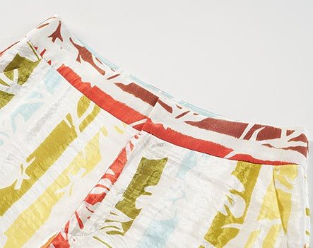 COMME MOI Lv Yan designer summer women's loose casual resort style printed shorts - CHARLOTTE.