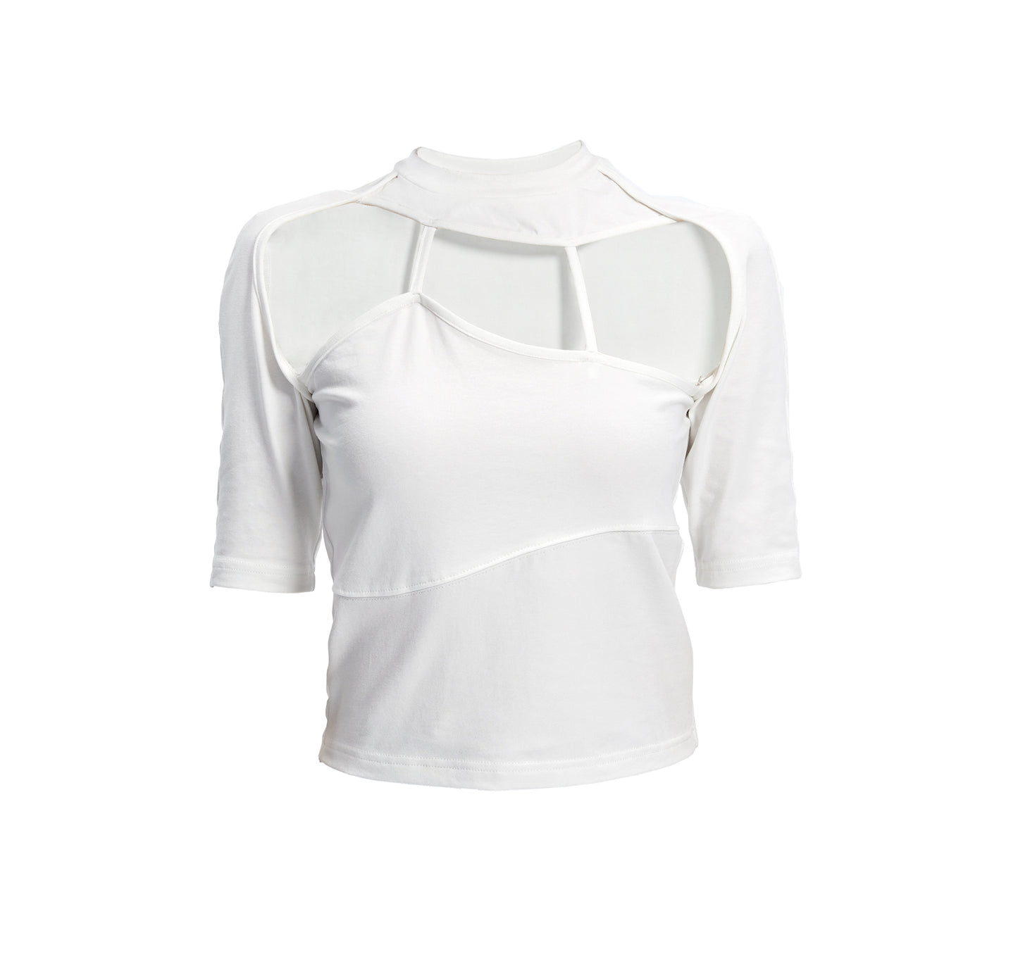 TINY IN irregular cut-out slim short sleeve women's top -SIXY