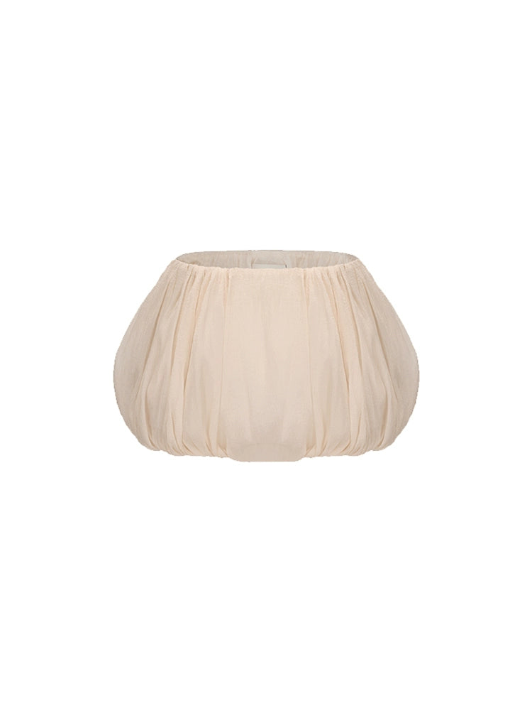 AtelierMissLu summer texture soft gauze pressed creases design bud shorts - LIMIT