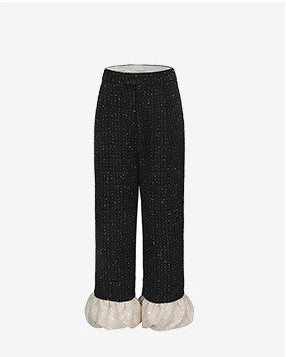 ATELIER MISS LU fall/winter bud hem straight wool corduroy pants - LENORA