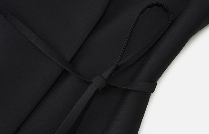 ZHUCHONGYUN curved stand-up collar slanted placket trench coat jacket-RUMI.