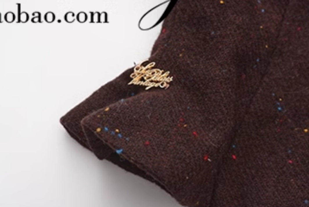 Le Palais Vintage Brown Mink Slim Jacket, Fishbone Skirt-LEE.