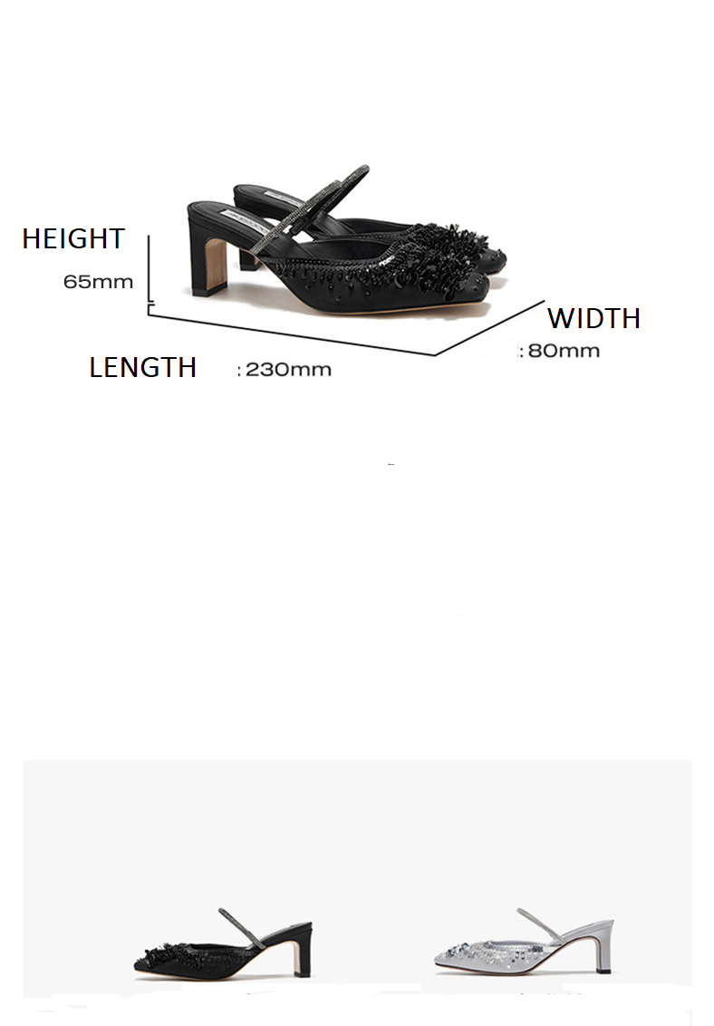 SHOESZOOO women's leather French half shoe high heels - MADE.