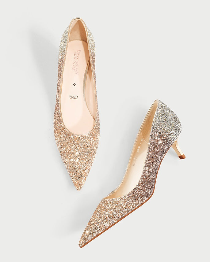 pjjuu bridal wedding shoes French new small heels- bless