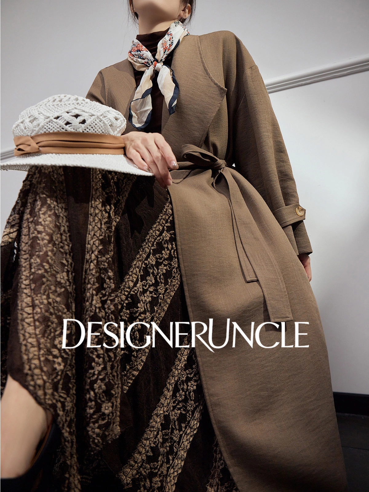 DGU "Twilight Dyeing" Latte Coffee New Double-breasted British-style Versatile Jacket - MARCUS.