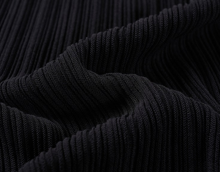 COMME MOI three acetate pit strip lapel knitted vest & pants - ELENA.