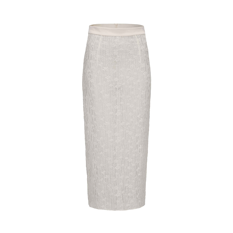 ATELIER MISS LU Fall/Winter Sheep Wool Texture Slightly Sheer Skirt - NIXIE.