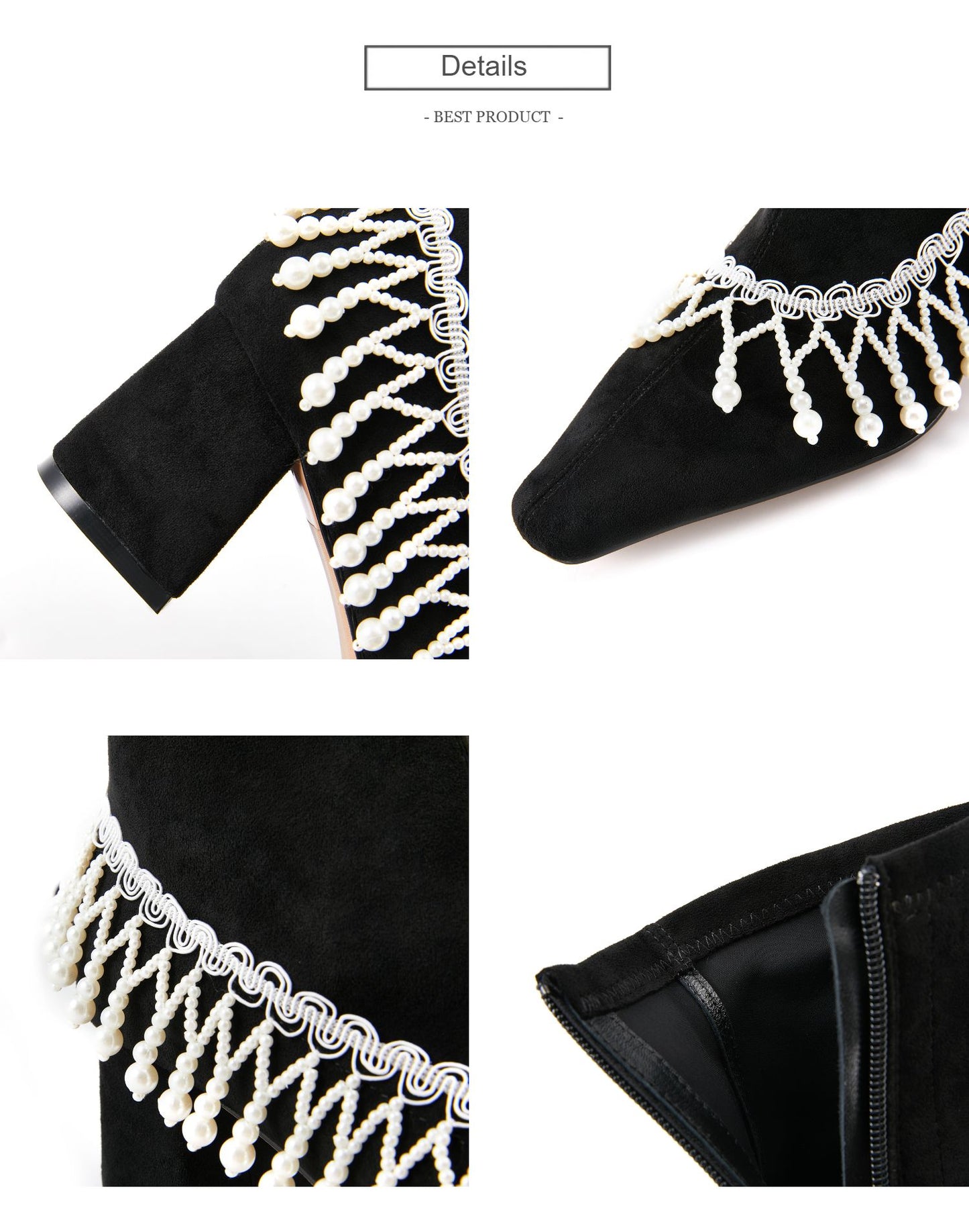B-FEI pearl chain tassel boots ankle boots - lOFIE.