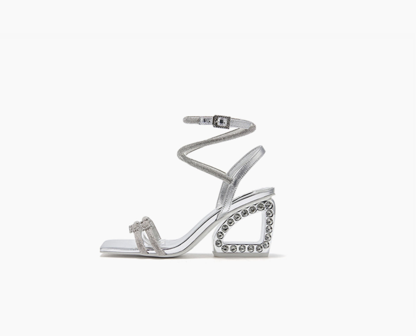 SHOESZOOO Slotted Strappy Open Toe Sandals Leather Block Heel - DESTINY.