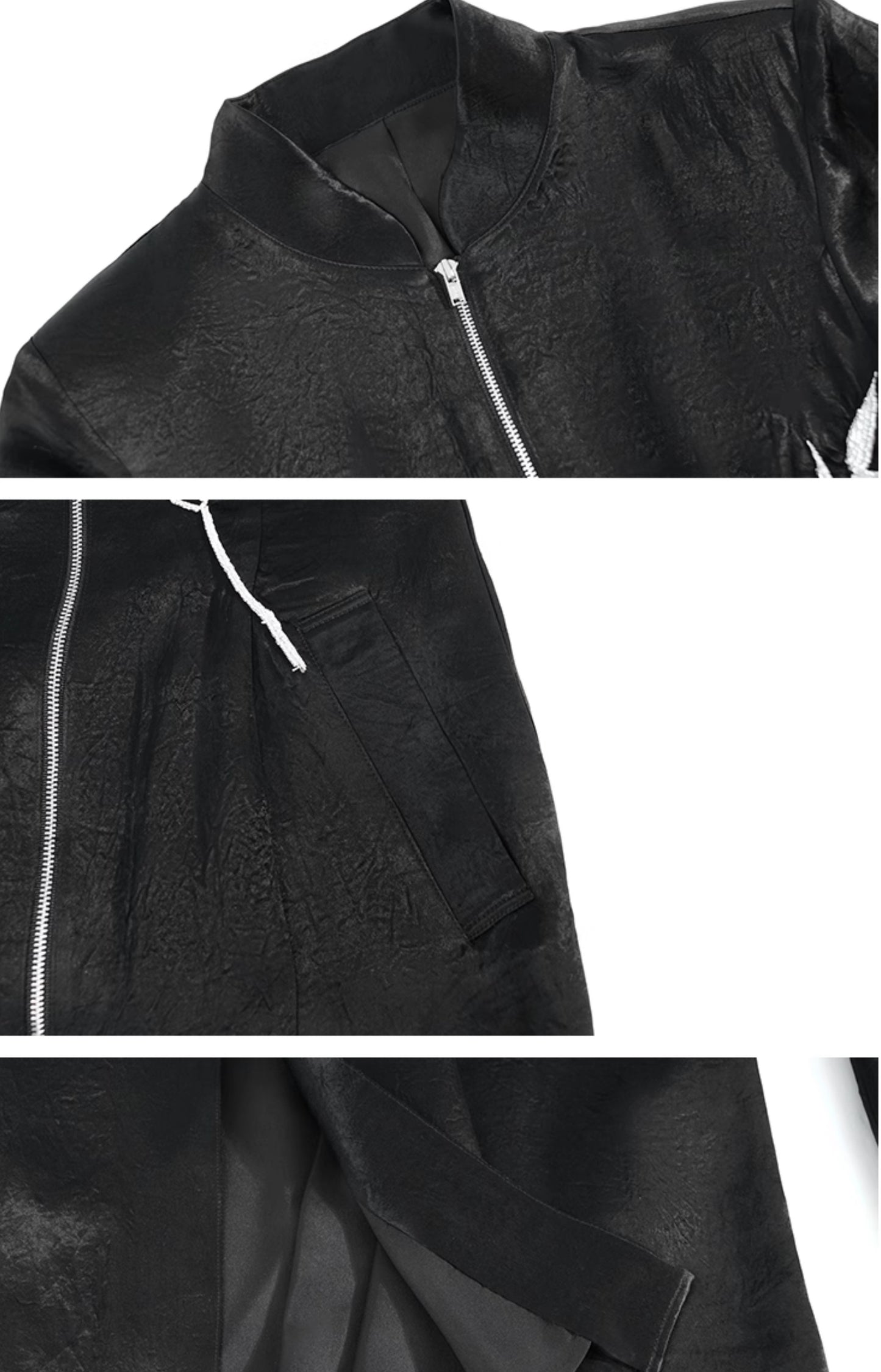 HECO 100% Acetate embroidered Stand-Up Collar black white Jacket Dress Women - king.