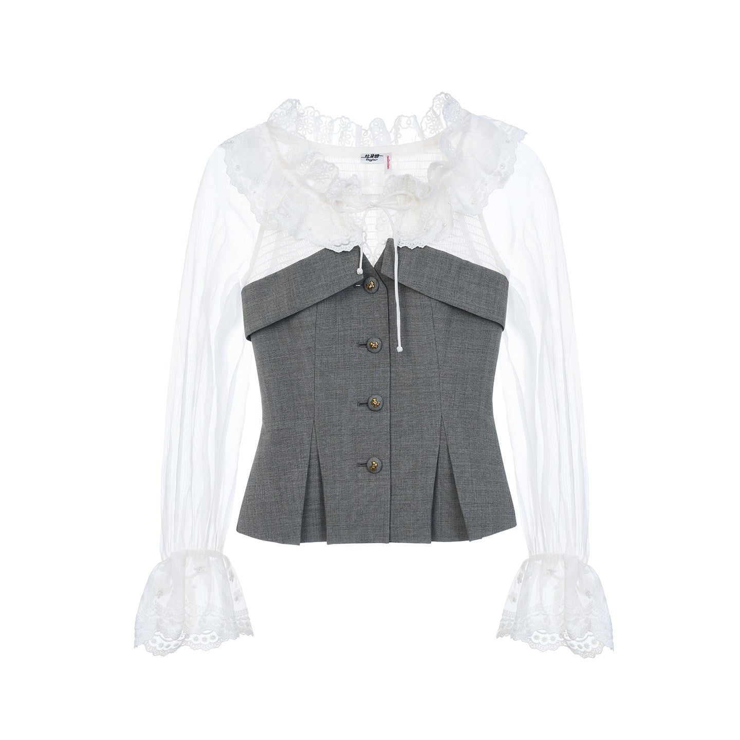 FAME Rococo ruffle embroidery patchwork top - HENRY.