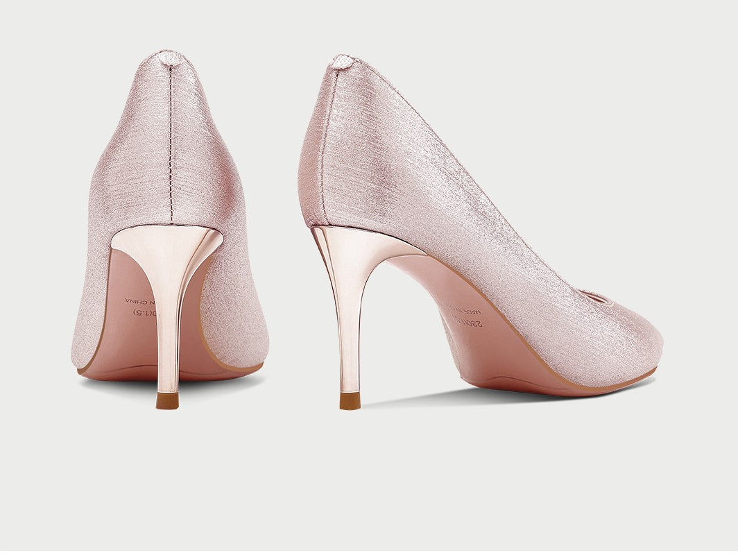 PJJUU champagne colored Hexiu pointed high heels - CONFT.