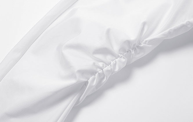 ZHUCHONGYUN cross-body lapel side strap white shirt top--KAJE.