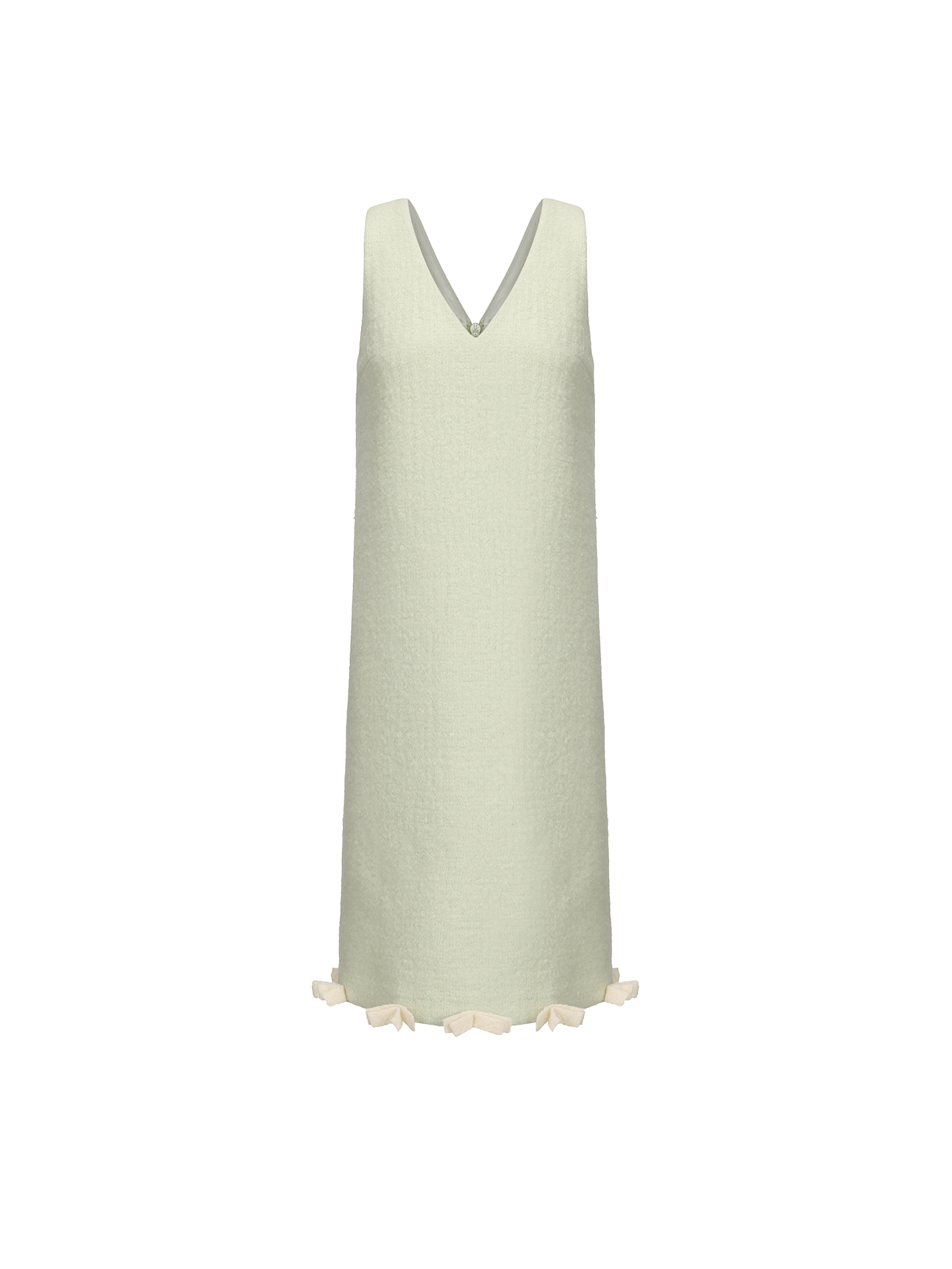 ATELIER MISS LU Bow Patchwork Sheep Wool Dress - SHANE.