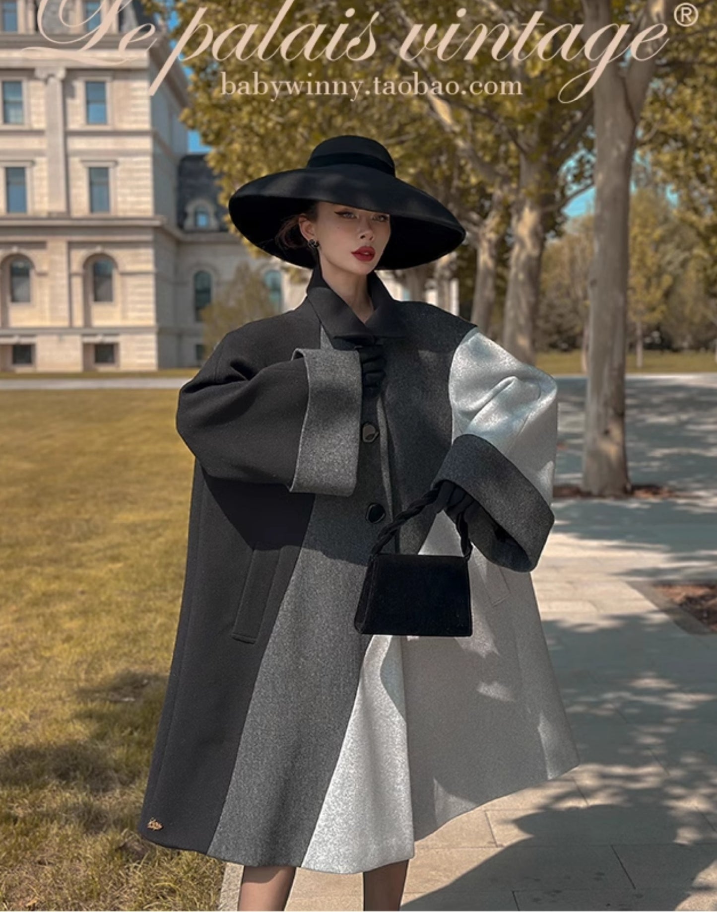 Le Palais Vintage silhouette gradient irregular Mauni umbrella long coat-INDI