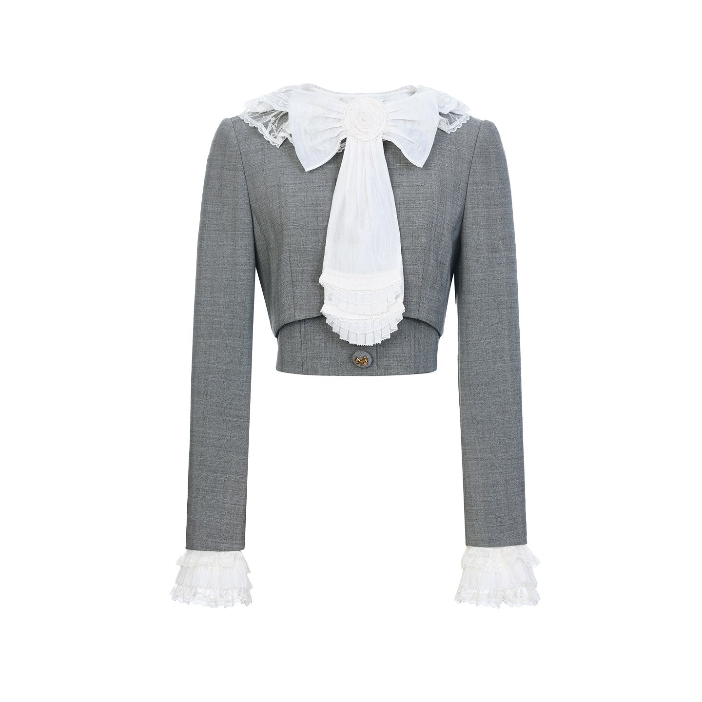 FAME spring preppy style bow short coat top - FLORA.