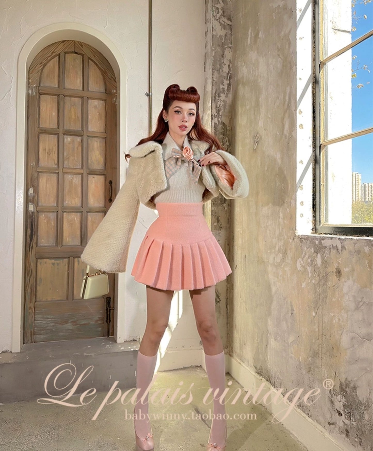 Le Palais Vintage Luxury Long Sleeves Slim Fit Sweater Set Dinner date Suit-Natasha