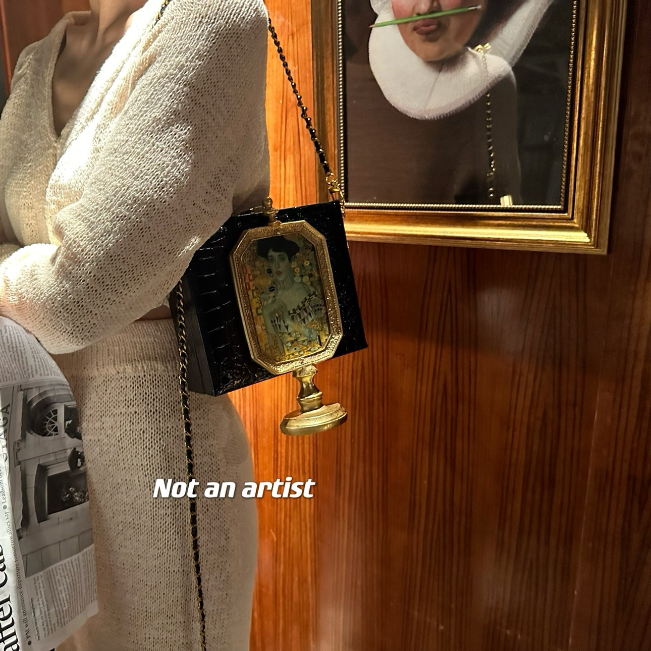 NOT AN ARTIST Vintage baroque antique Adele Bauch potrait stand bag - Adele