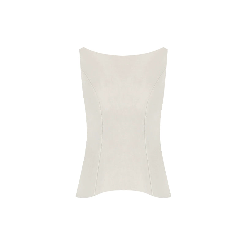 M essential Artful Agility Irregular Streamer Top Pleated Bony Structured Skirt-LIRESSA