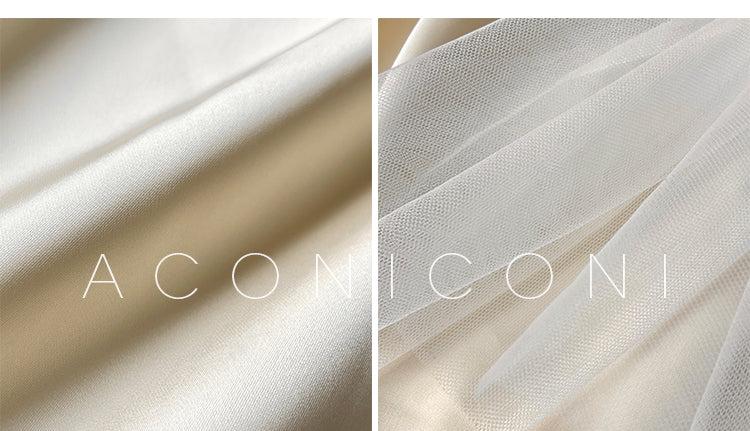 Aconiconi Elegant Blue French Print Short Princess Dress- Blue Ocean Whisper