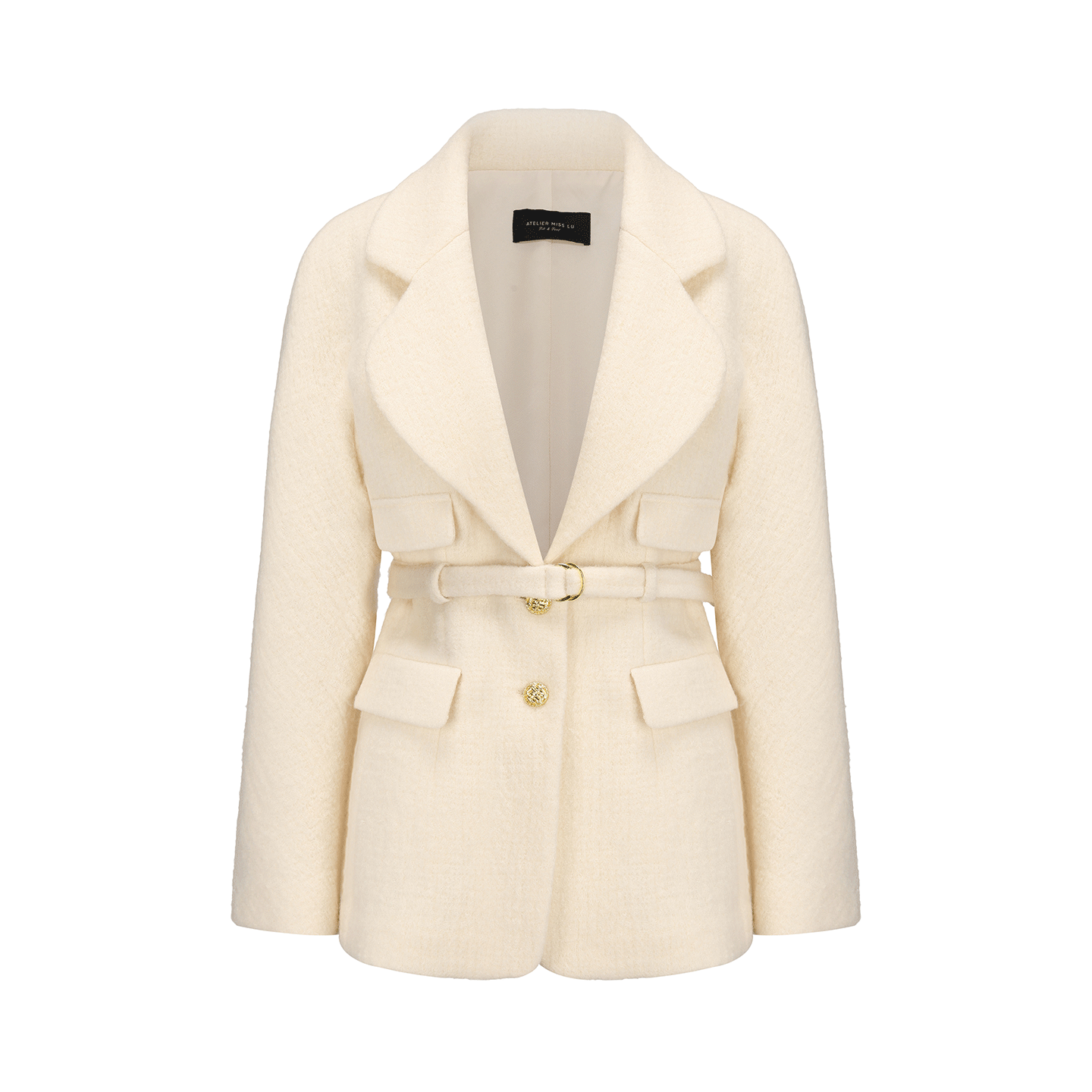 ATELIER MISS LU intage flower buckle sheep wool blazer - RELIC.