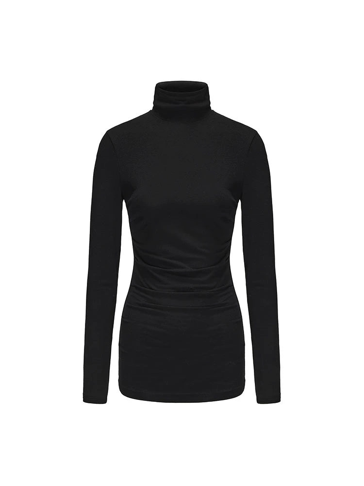 ATELIER MISS LU Fall/Winter shirred stretch turtleneck top - FRIDAY.