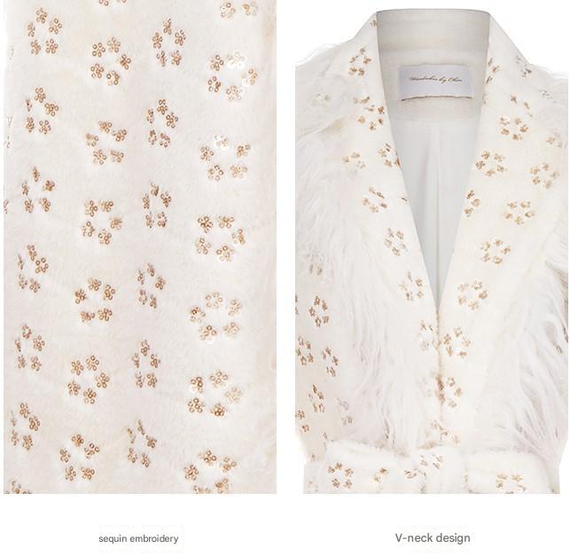 Wardrobes by Chen Light Luxury Retro Square Collar Plant and Flower Tie Coat-Teals