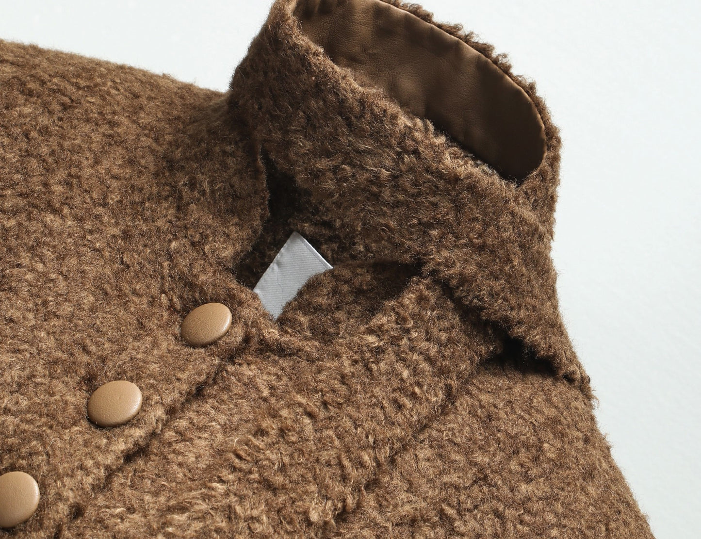 WANGXO | Mercerized Curly Texture Wool Short Coat -SENA.