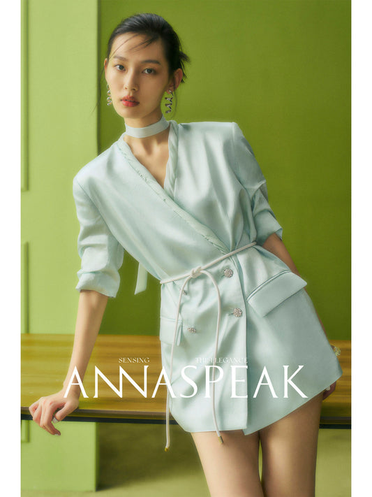 AnnaSpeak Elegant Plain V-Neck Five Quarter Sleeve Chic Style Blazer-Didi