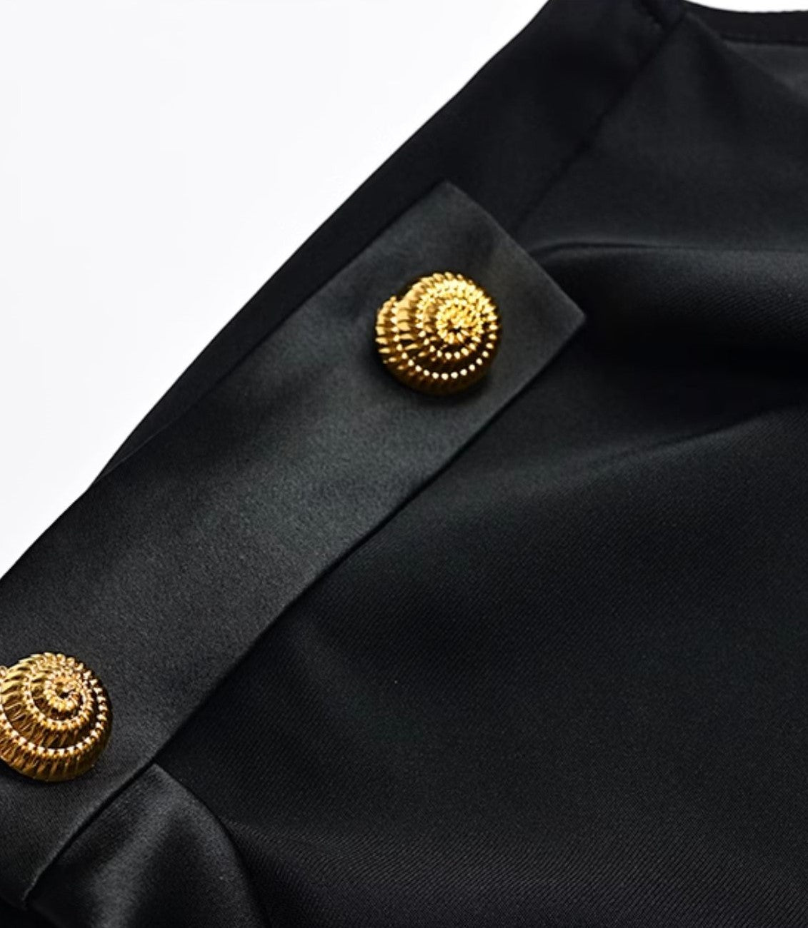 YES BY YESIR | Military Swing Neck Chiffon Shirt -ELISARA.