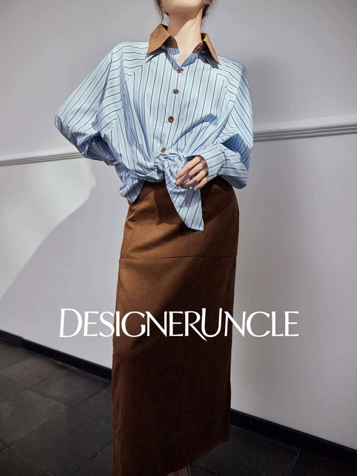 DGU "Muqiu" light yellow commuter slimming temperament long-sleeved top - PARADISE.