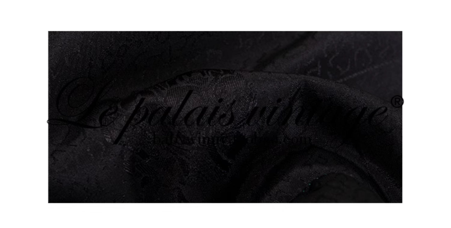 Le Palais Vintage Luxury Retro Black Cotton Short Fur Jacket High Waist Skirt-Carla