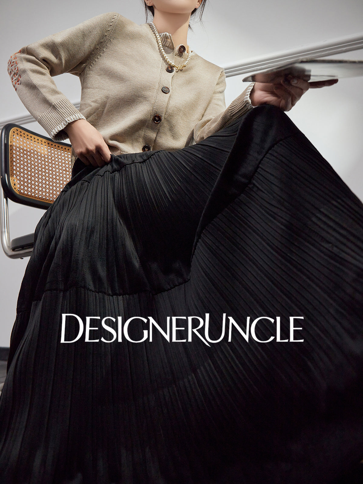 DGU "Twilight" khaki knitted sweate women's fur versatile slimming top - Carla.