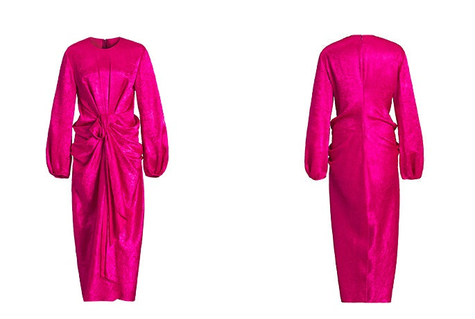 ZHUCHONGYUN flower bud waist silhouette long sleeve dress-HANGE.