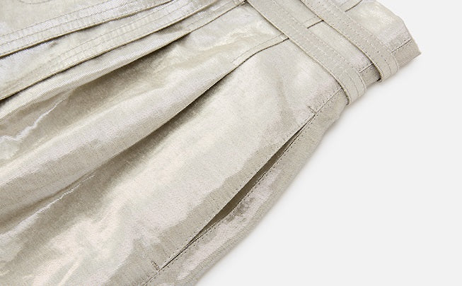 ZHUCHONGYUN silver drawstring three-point shorts--YAIBA.