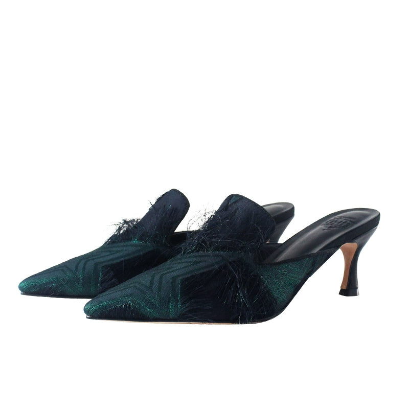 B-FEI Elegant Kitten Heel Slippers-NIKO.