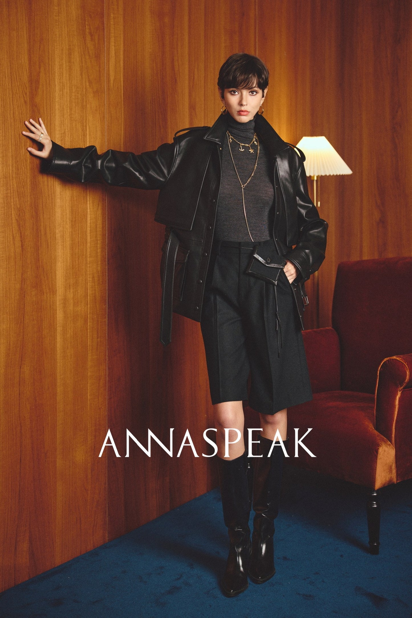 ANNASPEAK Wool MINI Waist Bag Straight Leg Pants -COLE.