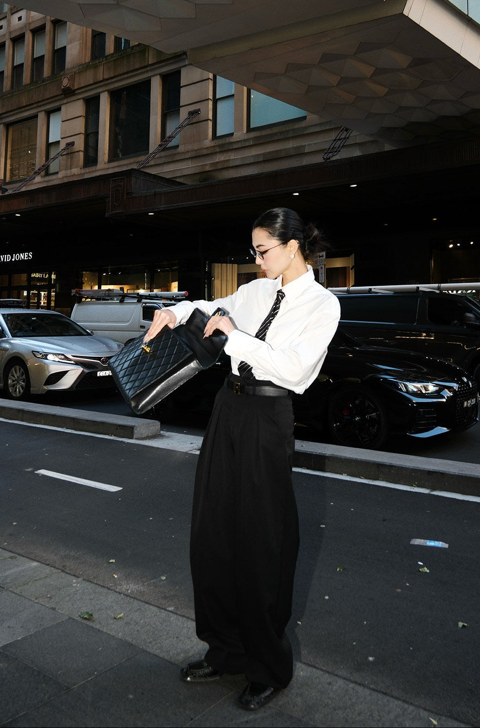 MEI SANGUAN Double-Breasted Blazer & Wide-Leg Pants Suit- ANASTASIA