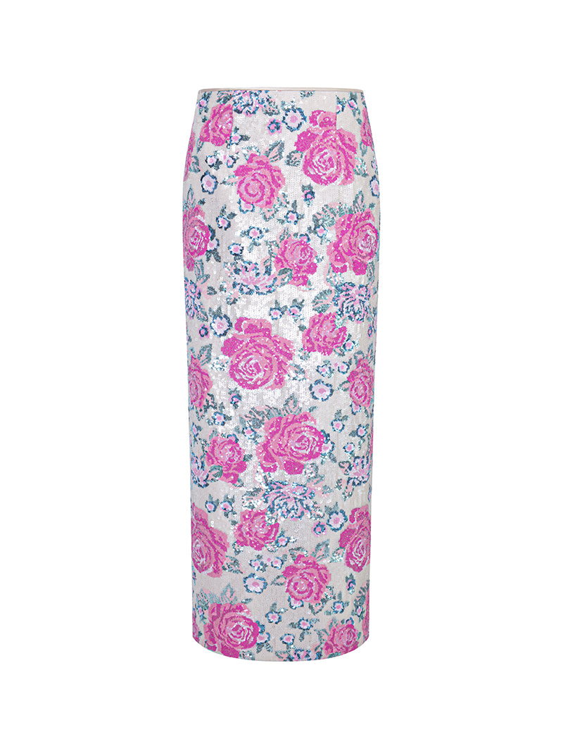 M essential Mackay designer strapless floral sequins Corset pencil skirt set - marcel.