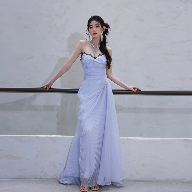 DOLLY Elegant Light Purple Greek Style Sleeveless Bandage Pleated Long Dress-Fog L / Purple DOLLY Elegant Light Purple Greek Style Sleeveless Bandage Pleated Long Dress-Fog L / Purple